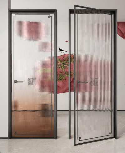 新中式玻璃单开门3D模型下载